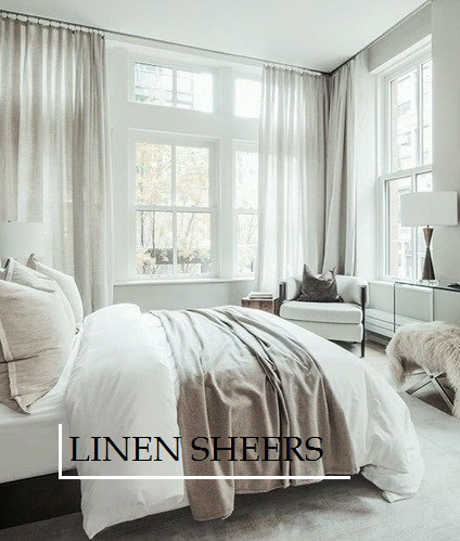 Pre - Made Linen Sheer Curtains - Long Linen Sheer Curtains